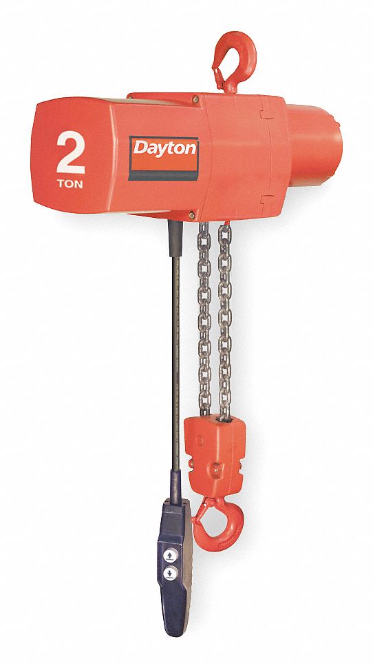 DAYTON H4 Electric Chain Hoist, 4000 lb. Load Capacity, 230/460V, 20 ft