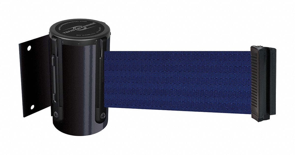 TENSABARRIER, Blue, Black, Retractable Belt Barrier 3YJD6896STD33