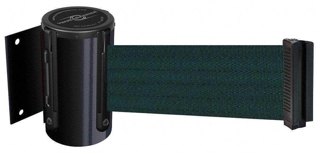 TENSABARRIER, Green, Black, Retractable Belt Barrier 3YJR1896STD33