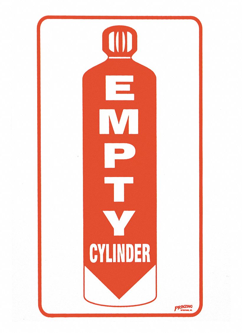 BRADY Cylinder Label, Sign Format Other Format, Empty Cylinder, Sign Header No Header,