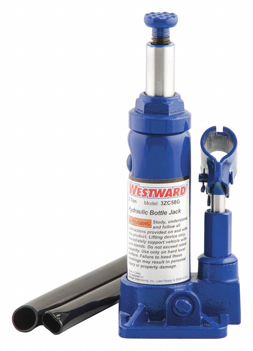 WESTWARD 3 3/4 in x 3 5/8 in Side Pump — Bottle Jack with 2 ton Lifting