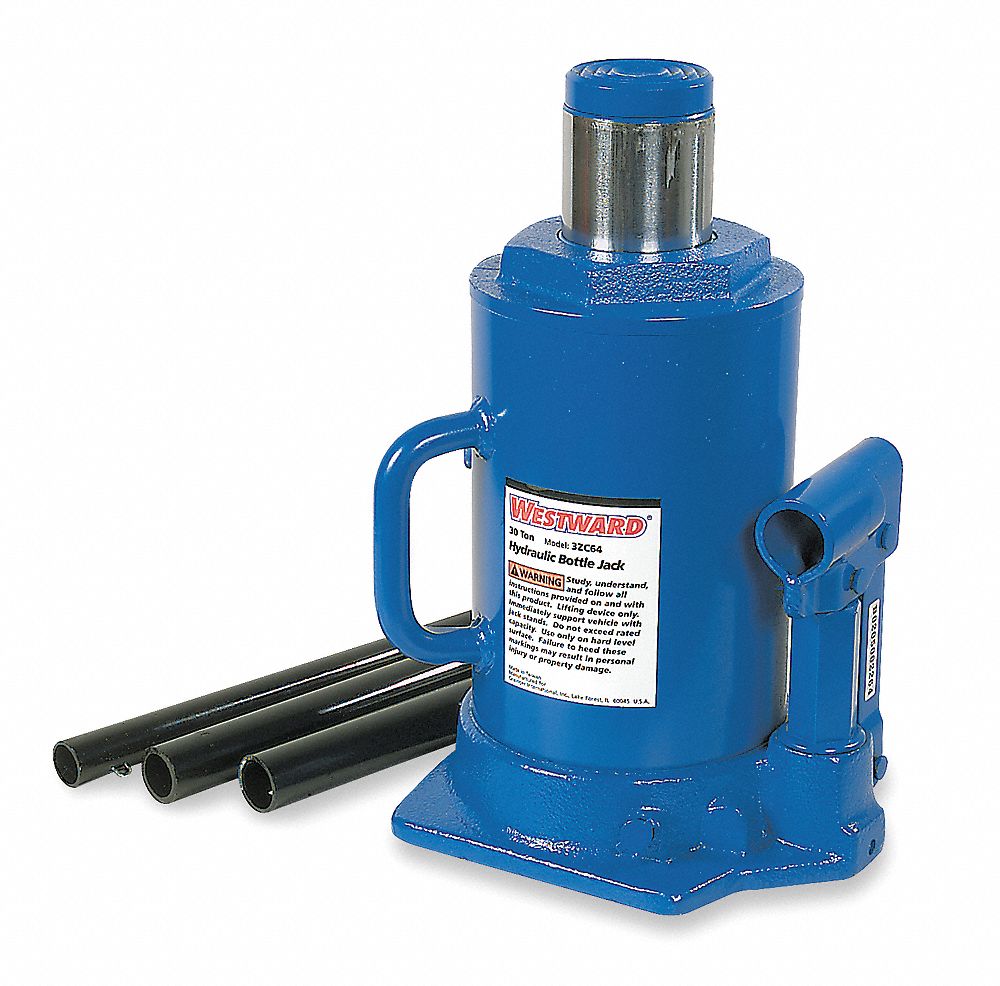 WESTWARD 8 1/8 x 6 7/8 in Side Pump — Bottle Jack with 30 ton Lifting