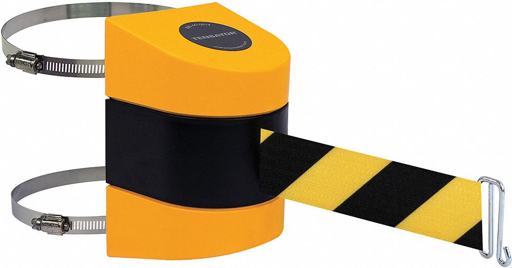 TENSABARRIER Retractable Belt Barrier, Yellow/Black Chevron 3ZCT5897