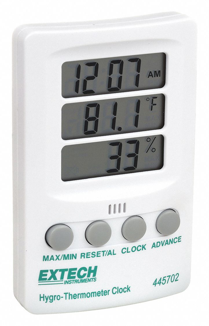 EXTECH CLOCK HYGRO THERMOMETER Digital Desk and WallMount