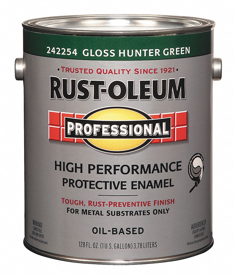RUSTOLEUM Gloss Interior/Exterior Paint, Oil Base, Hunter Green, 1 gal