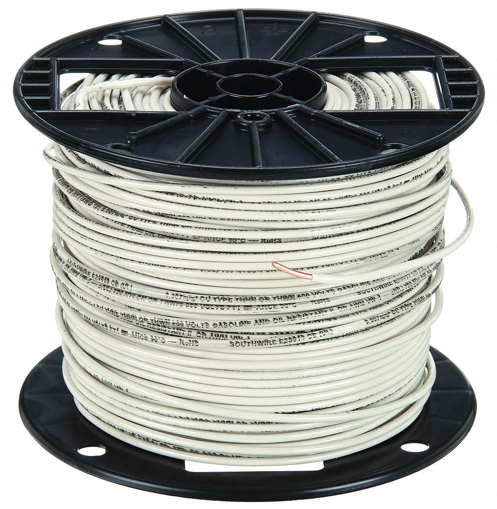 Southwire Building Wire, THHN, 12 AWG, White, 500 ft. 11588101 11588101