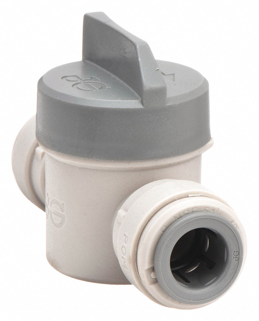 JOHN GUEST, 3/8 in, Acetal, Manual TwoWay Ball Valve 3ZLG8PISV0412CS Grainger