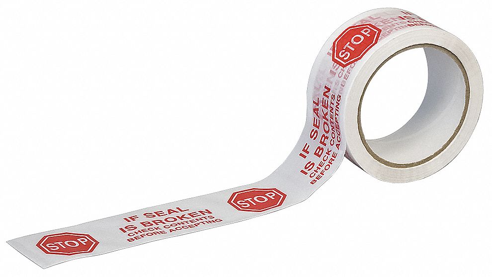 TAPECASE Tamper Evident Tape 1.9 mil Tape Thick, 2 in x 55 yd, 50.8 mm