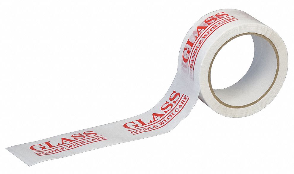 TAPECASE Carton Sealing Tape, White, Hot Melt Resin Tape Adhesive, Tape