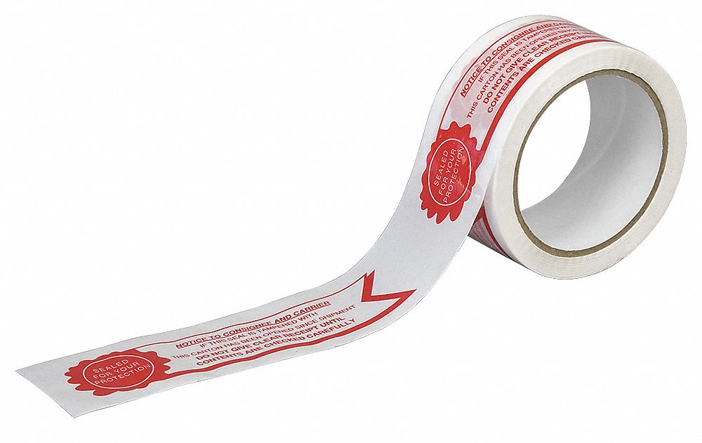 TAPECASE Tamper Evident Tape 1.9 mil Tape Thick, 2 in x 55 yd, 50.8 mm