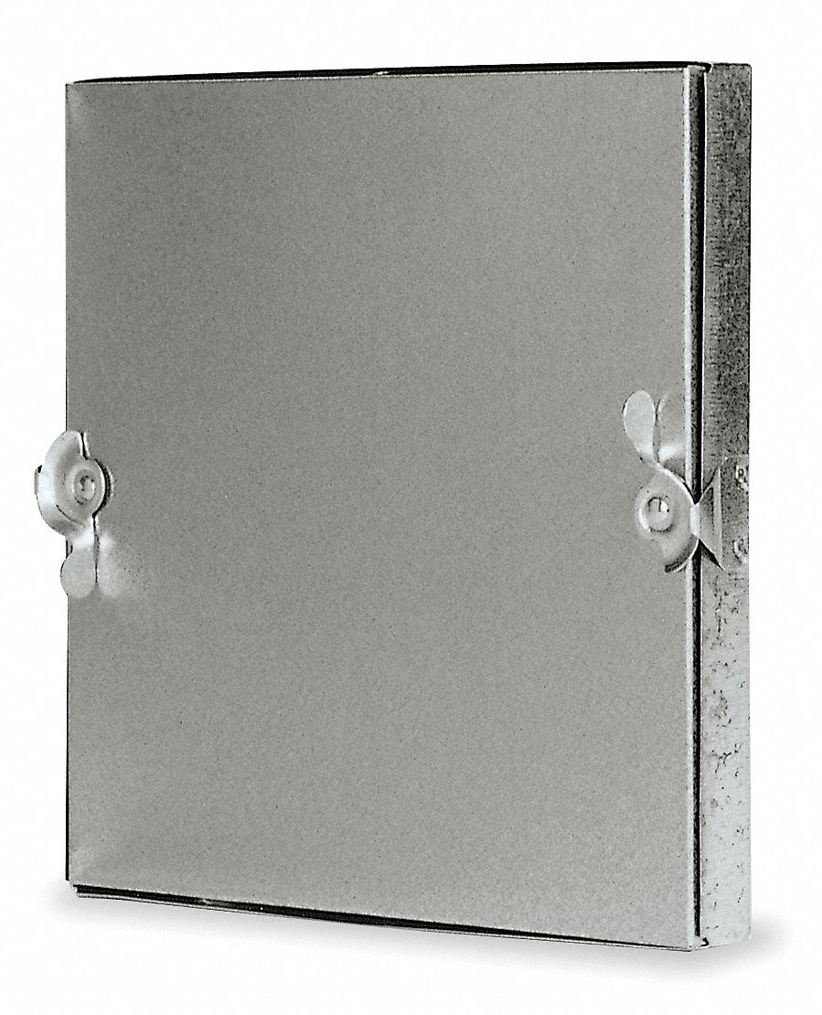 Duct Access Door, Square, 9 11/16 in Door Width, Double Cam Latch