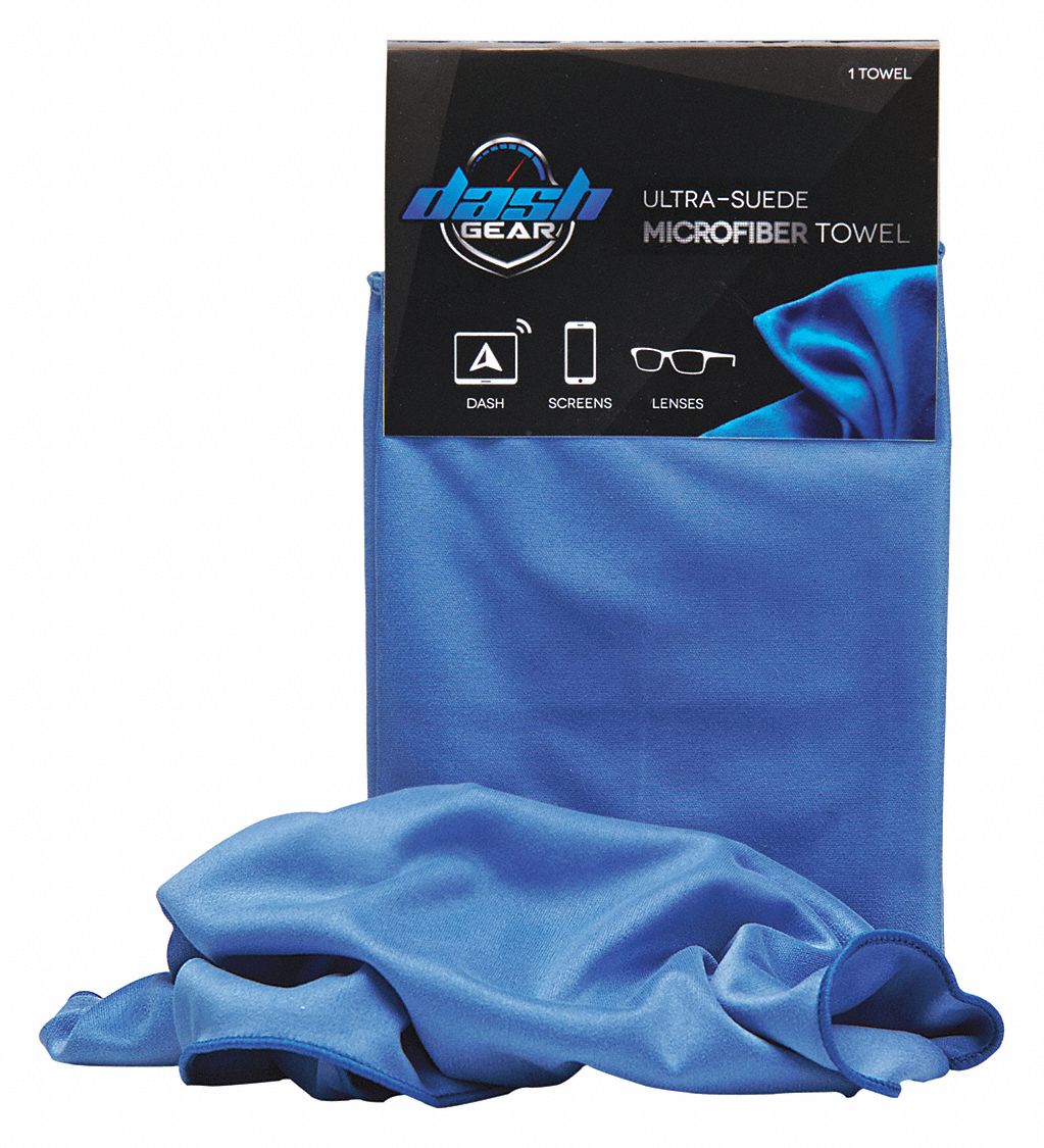 DASH GEAR Microfiber Cloth, Blue, 12" x 12" Size 400K1587001 Grainger