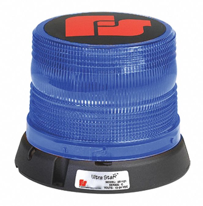FEDERAL SIGNAL, Flashing Beacon, Blue, Beacon Light 401N1225112103
