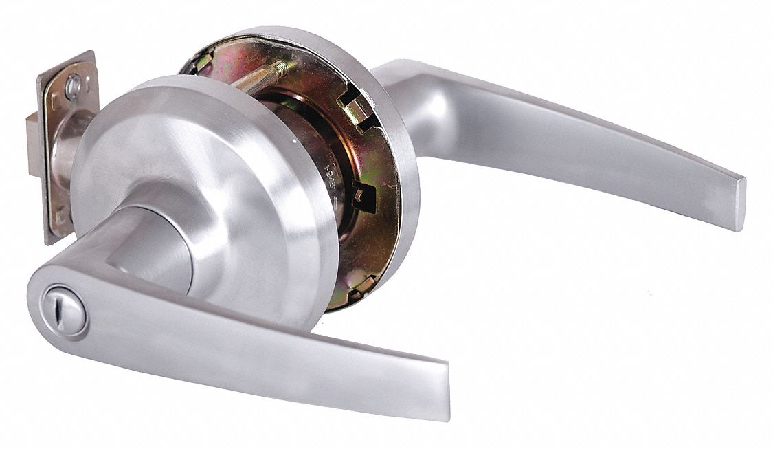 STANLEY Door Lever Lockset, Mechanical, Standard Duty, Not Keyed, Satin