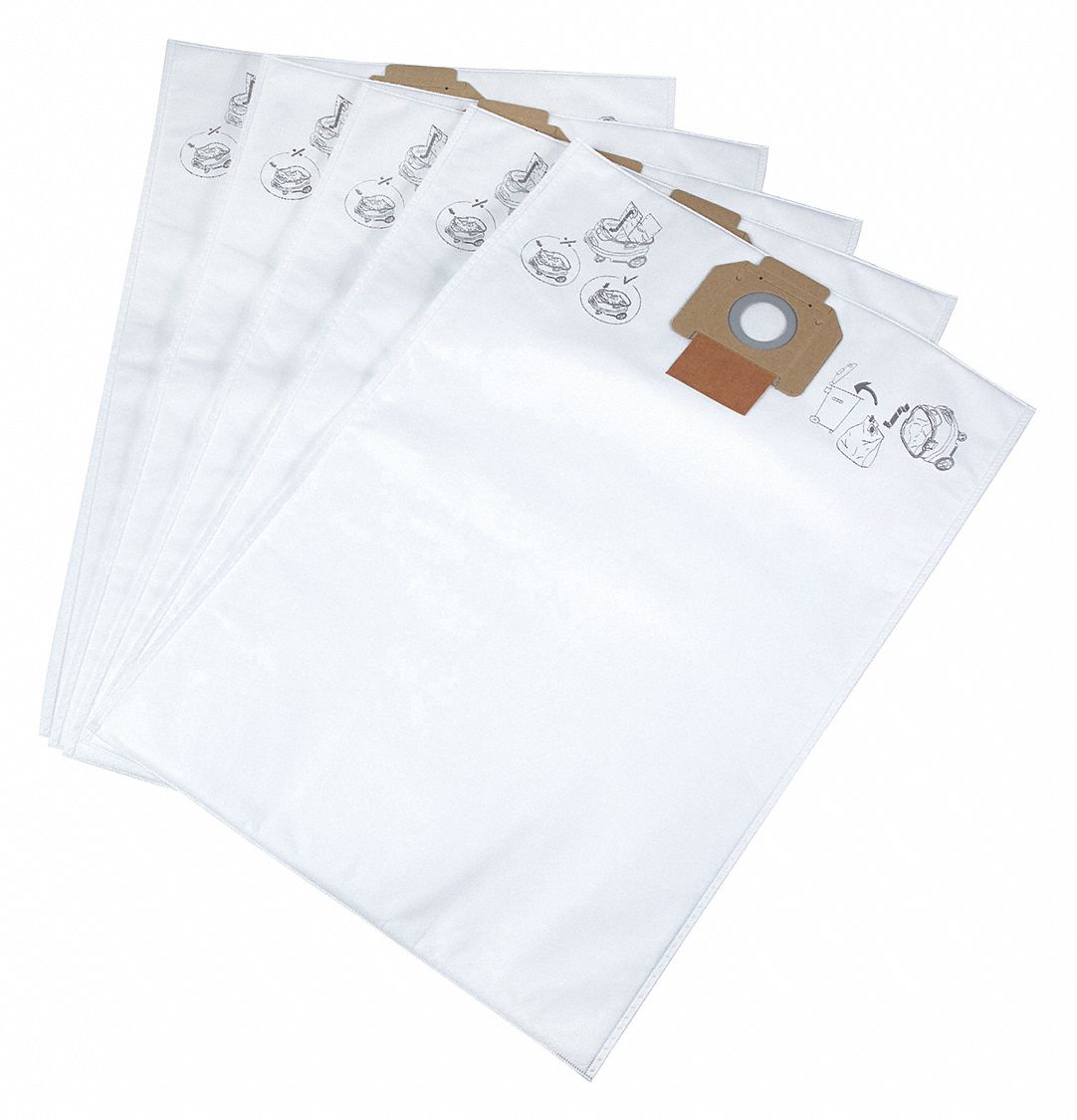 MILWAUKEE Vacuum Bag, Fleece, 1Ply, Standard Bag Filtration Type, For