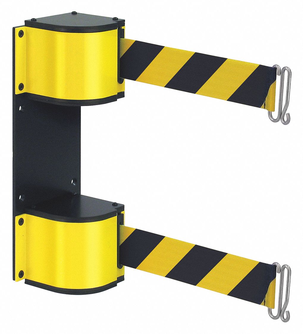 LAVI, 18 ft Belt Lg, Pattern, Dual Retractable Belt Barrier 407J3550