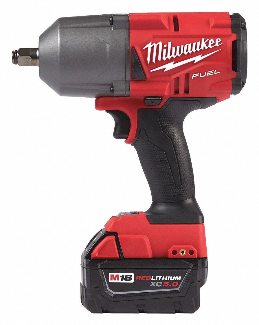 MILWAUKEE 1/2" Cordless Impact Wrench Kit, 18.0 Voltage, 1400 ft.lb
