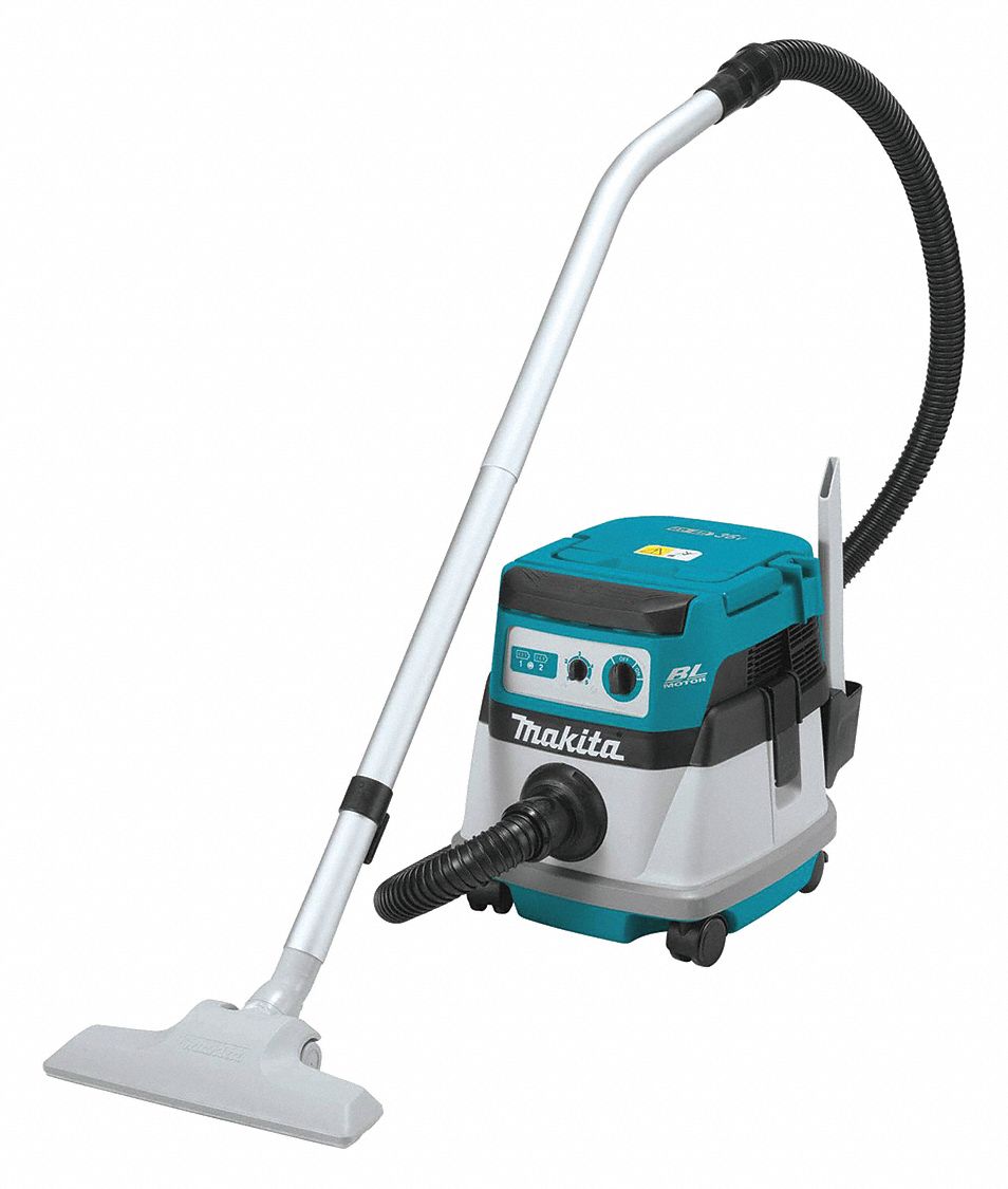 MAKITA Cordless, Portable Shop Vacuum, 2.1 gal, Plastic, 74 cfm Vacuum