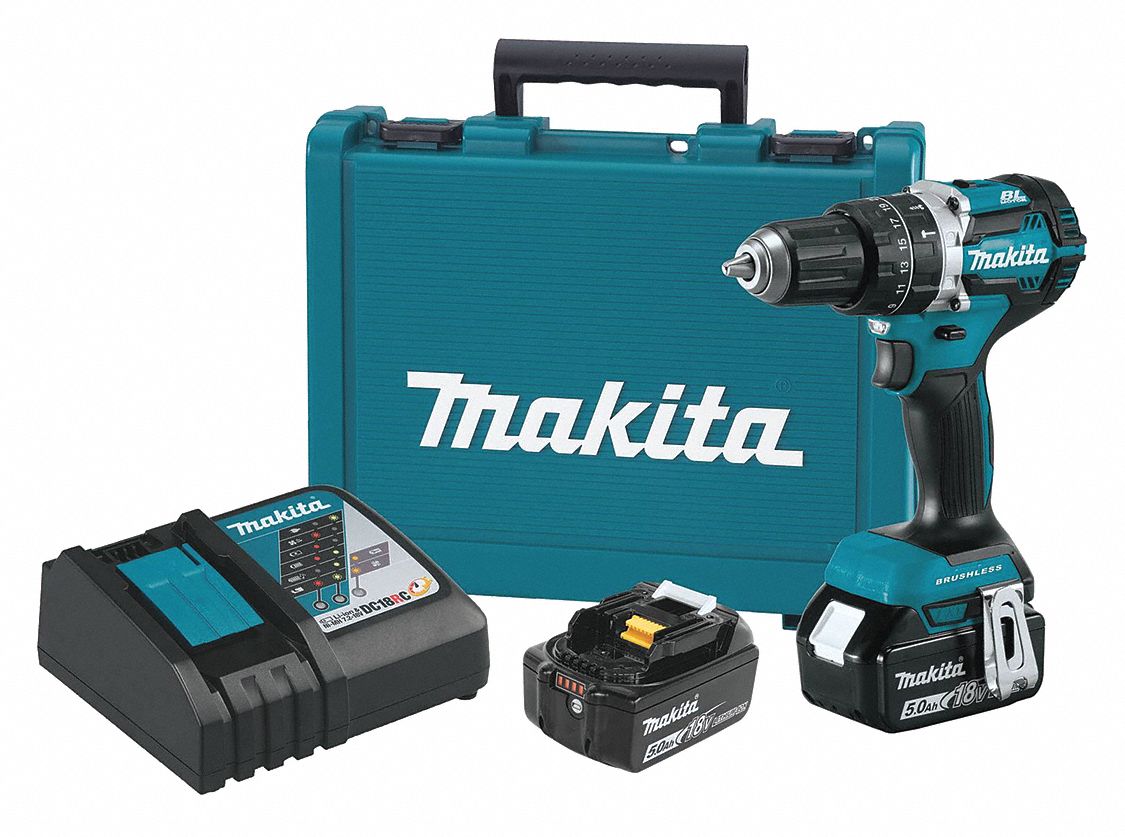 Makita 1 2 Cordless Hammer Drill Driver Kit 18 0 Voltage Battery