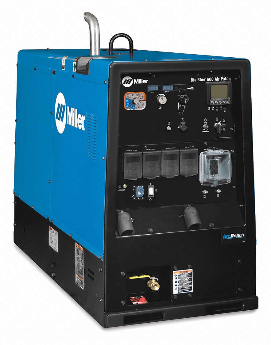 MILLER ELECTRIC, Big Blue 600 Air Pak, 66 hp, Engine-Driven Welder