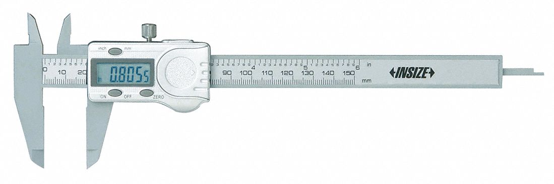INSIZE 4Way Plastic Digital Caliper 0 in to 6 in/0 to 150 mm Range, ±