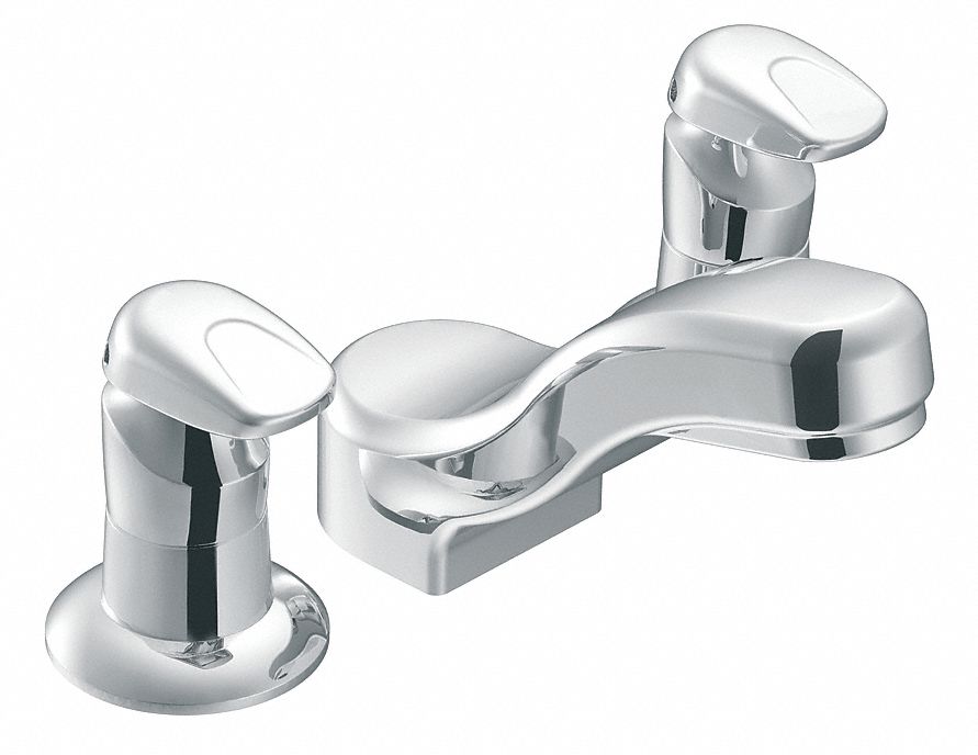 MOEN COMMERCIAL Chrome, Low Arc, Bathroom Sink Faucet, Manual Faucet