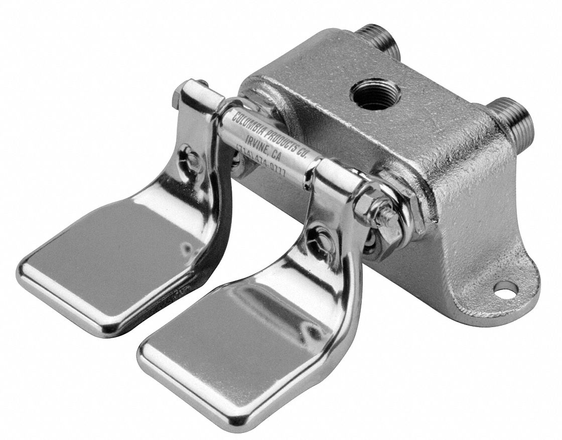 SANILAV Brass and Stainless Steel Double Foot Pedal Valve For Use With