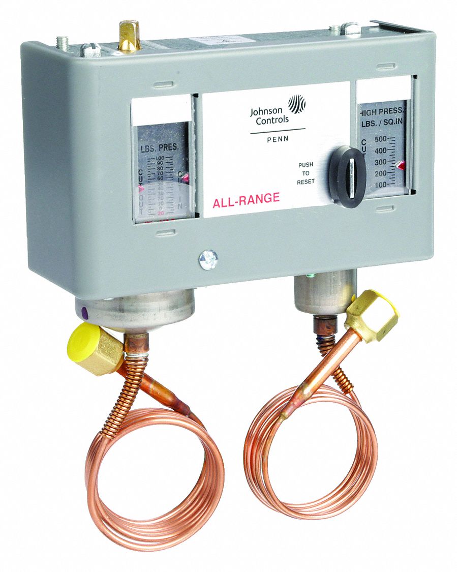 SPST, 20 in Hg to 100 psi Low Side, Dual Pressure Control 40G409