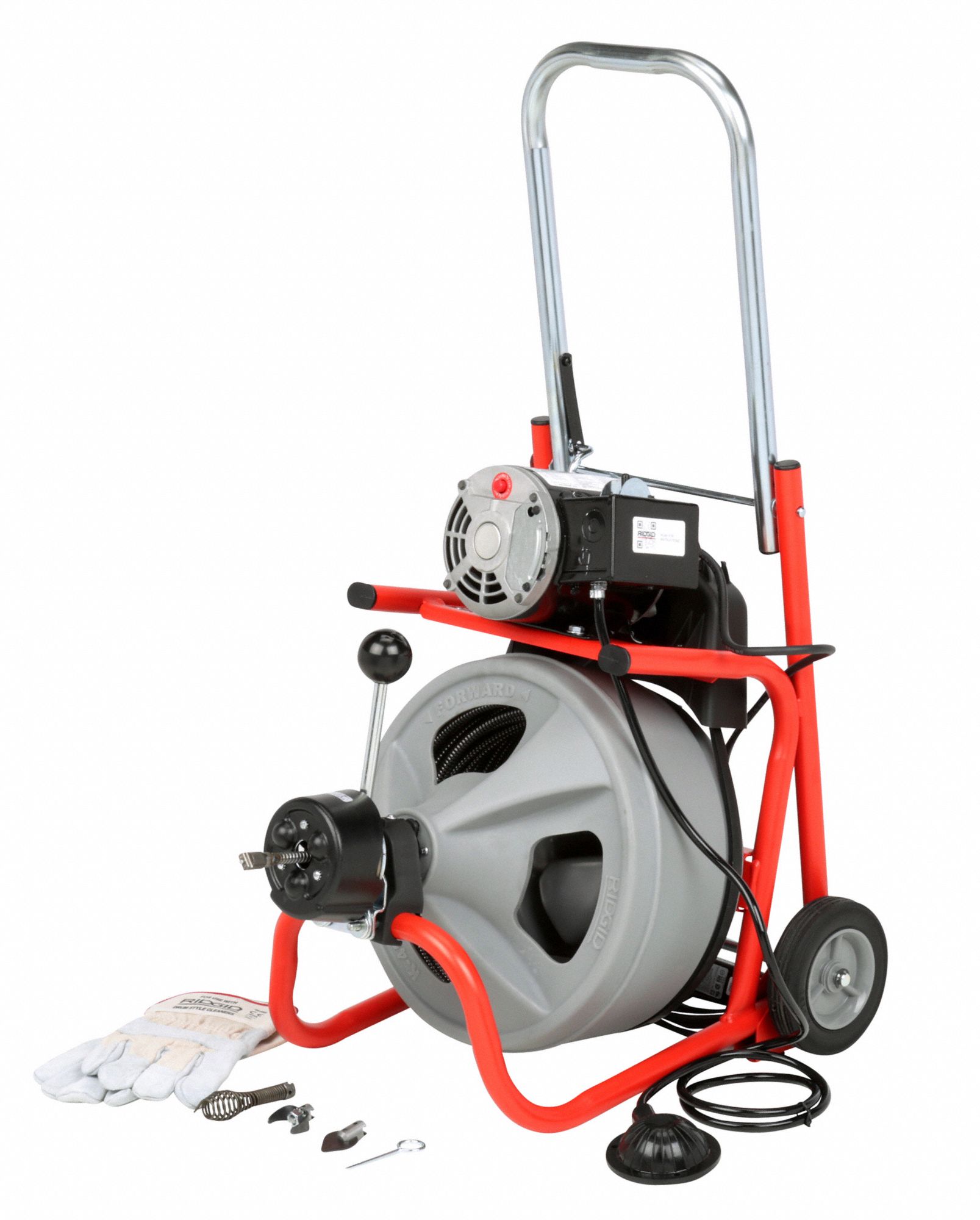 RIDGID Drain Cleaning Machine, Drain Line I.D. Size Range 11/2 in to 4