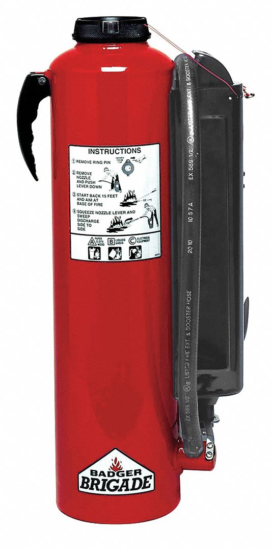 BADGER Fire Extinguisher MultiPurpose ABC, ABC, 20 lb Capacity, 10A