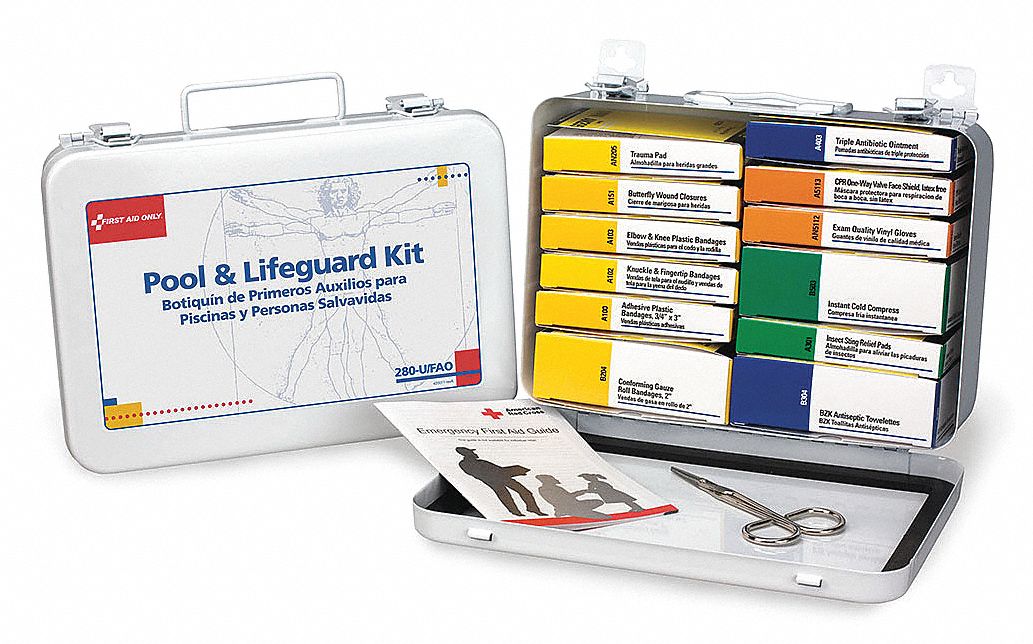FIRST AID ONLY First Aid Kit, Kit, Metal, Lifeguard, 25 People Served
