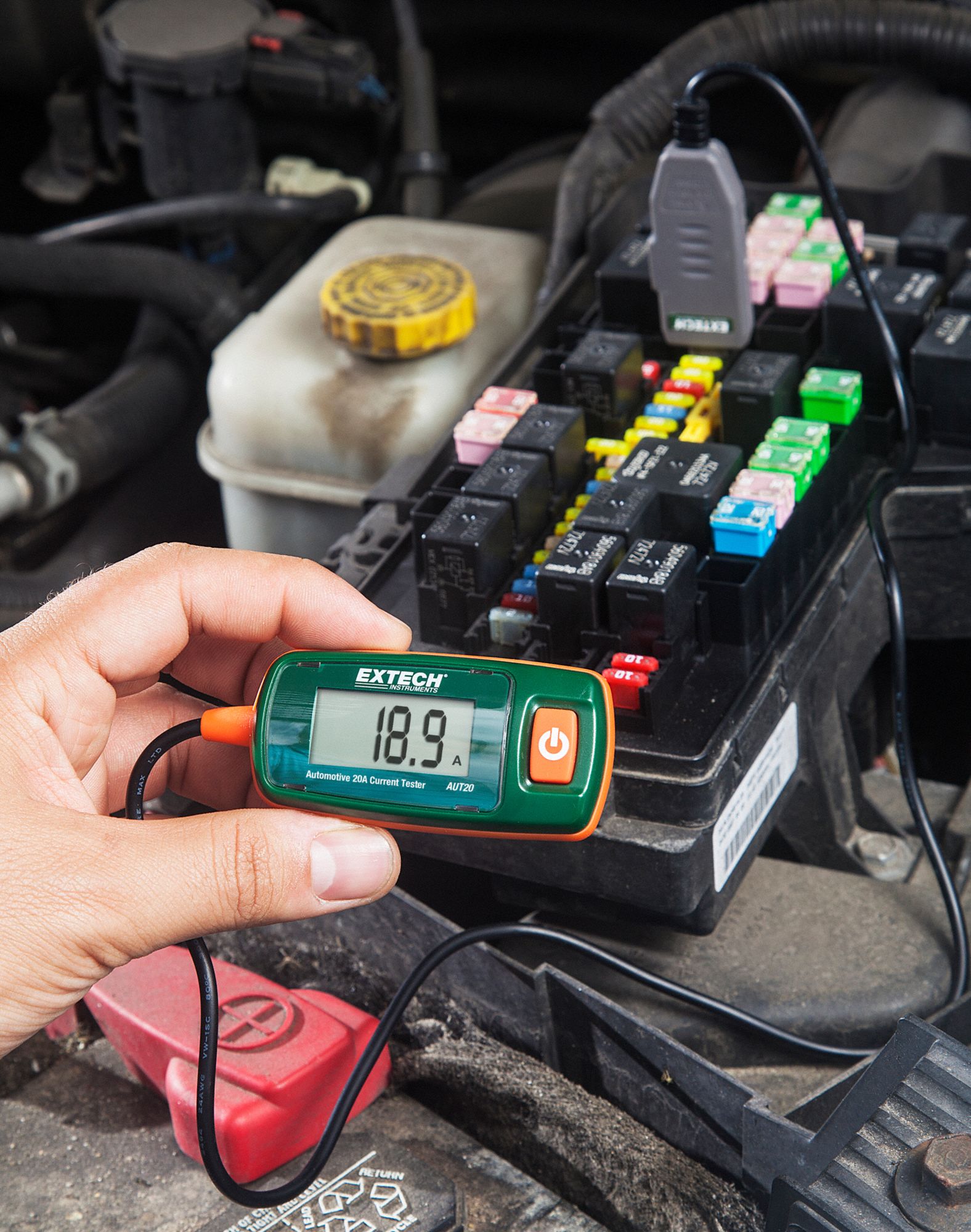 EXTECH Voltage Range 48V DC, 10 sec max, Automotive 20A Current Tester