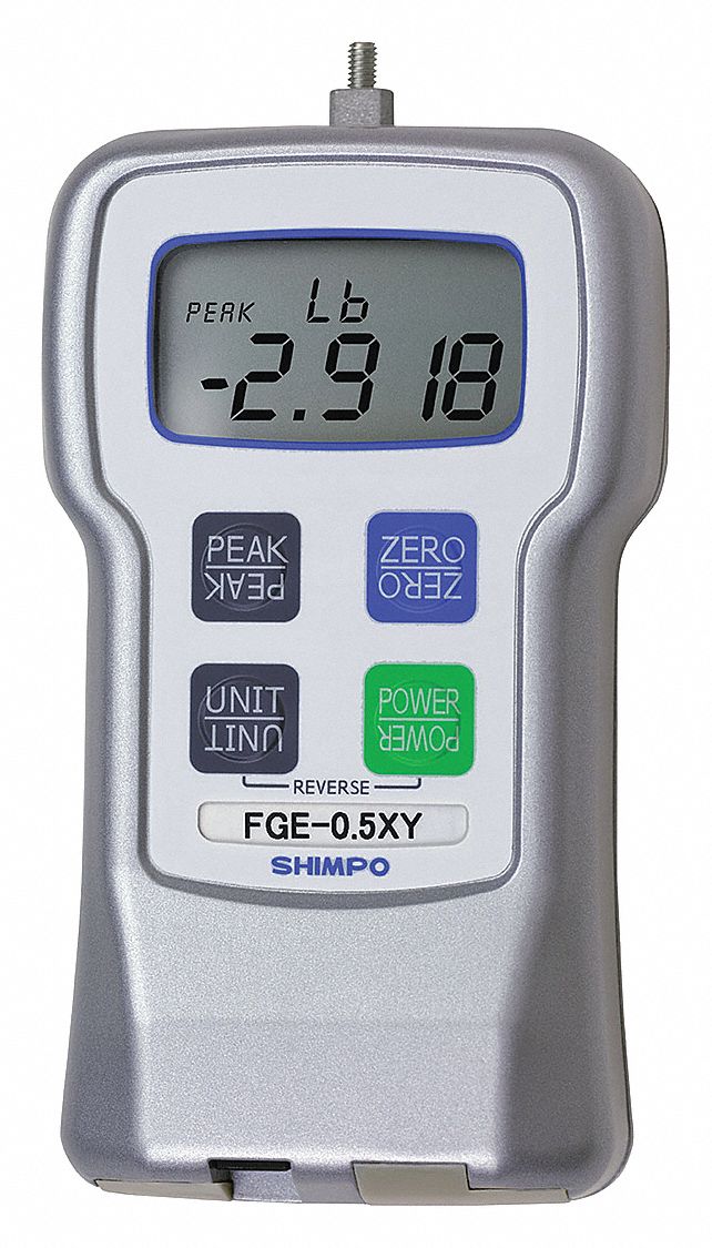 SHIMPO Digital Force Gauge, 100 lb., 4 Digit LCD 40KA01FGE100XY