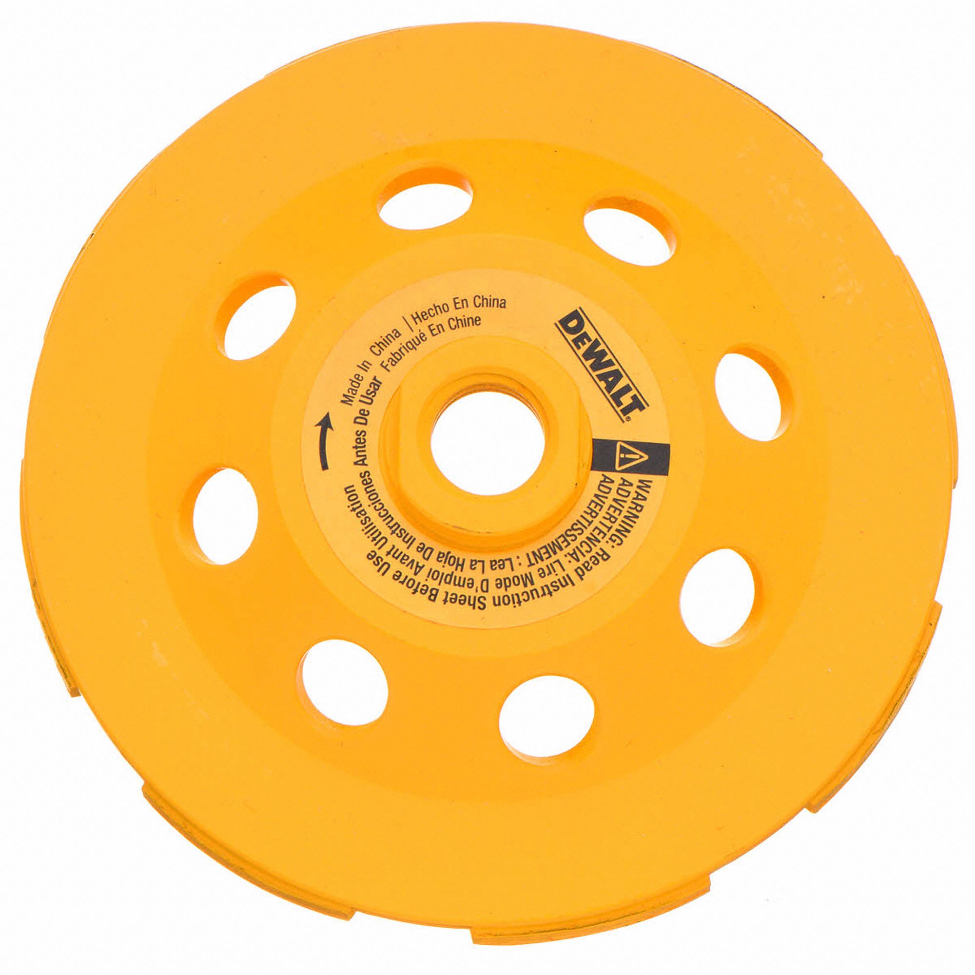 DEWALT Cup Segment Cup Grinding Wheel, 4 1/2 in, 5/8"11 Arbor Size, 13,300 RPM Max. RPM