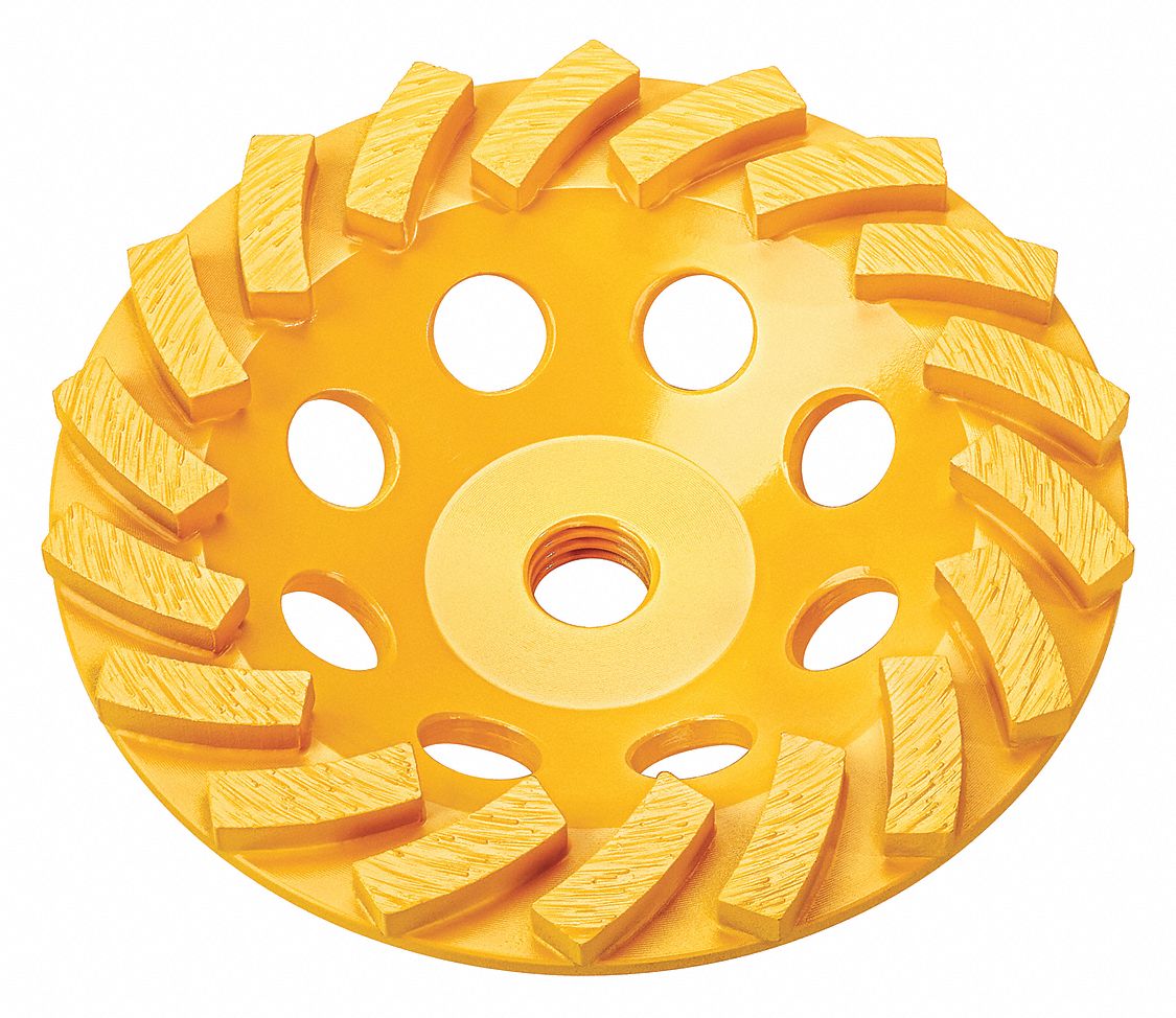 DEWALT Cup Segment Cup Grinding Wheel, 4 in, 5/8"11 Arbor Size, 15,000 RPM Max. RPM 40K386