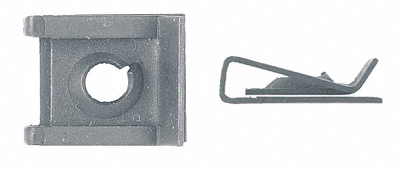 GRAINGER APPROVED 14 U Style Spring Nut, Black Phosphate, Steel, PK25