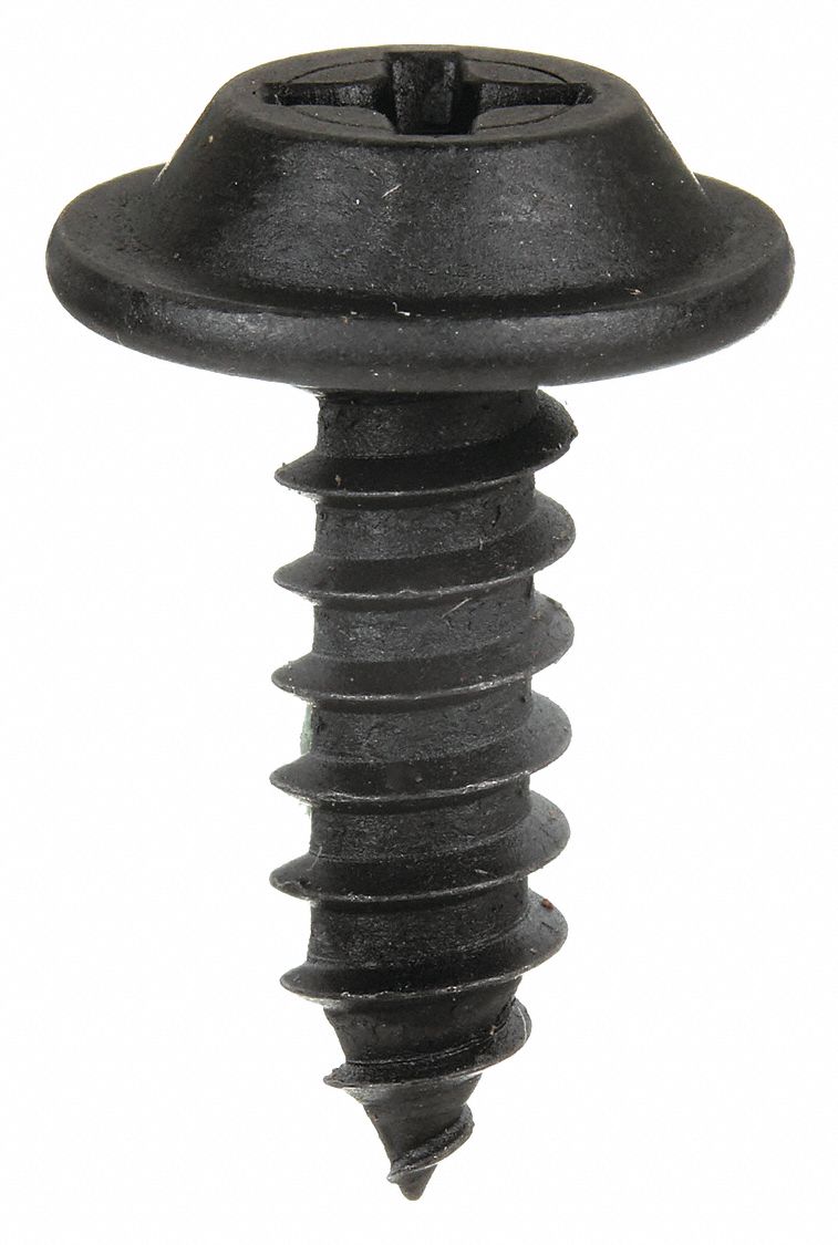 GRAINGER APPROVED #8 x 1/2 in Black Phosphate Steel Sheet Metal Screw