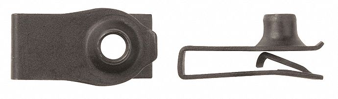 GRAINGER APPROVED M50.80 U Style Spring Nut, Black Phosphate, Steel