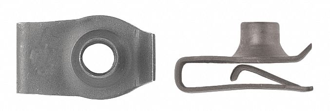 GRAINGER APPROVED M61.00 U Style Spring Nut, Black Phosphate, Steel