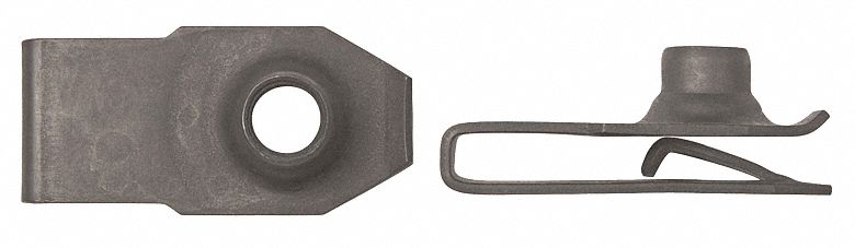 GRAINGER APPROVED M61.00 U Style Spring Nut, Black Phosphate, Steel