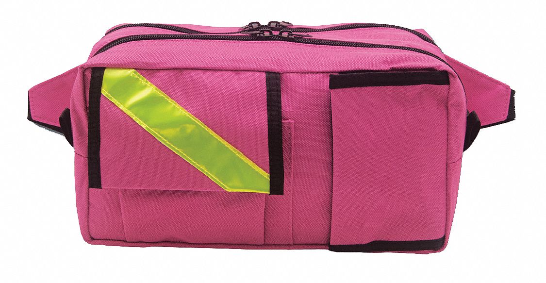 EMI Rescue Fanny Pack Pink, Nylon, Zipper, 5 in Ht, 10 in Lg, 6 in Wd