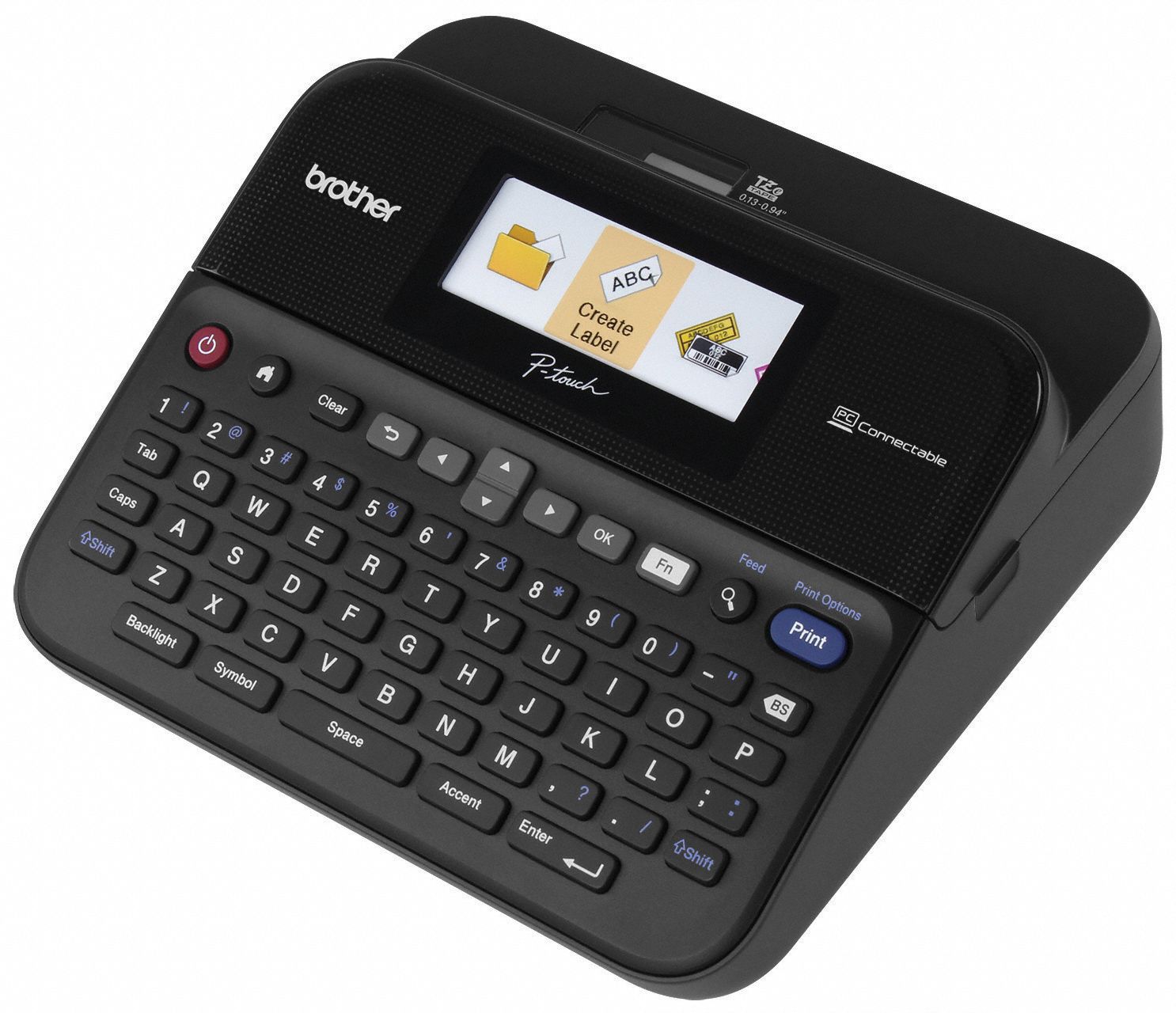 BROTHER Label Maker, Black, Color Backlit LCD - 40KJ26|PT D600 - Grainger