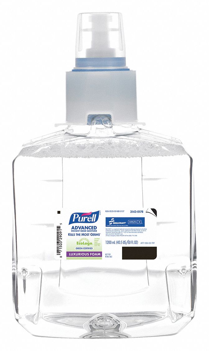ABILITY ONE Hand Sanitizer Cartridge, Foam, 1,200 mL Size, Requires