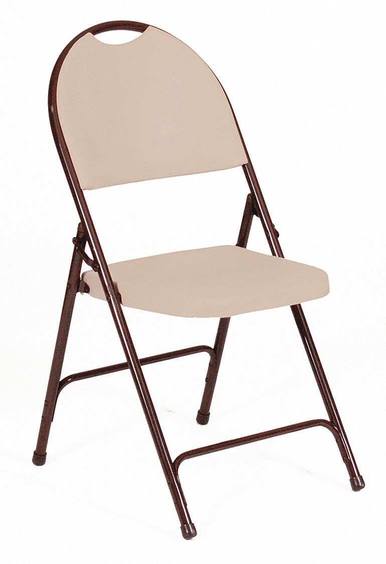 Brown Steel Folding Chair with Mocha Seat Color, 4PK Grainger