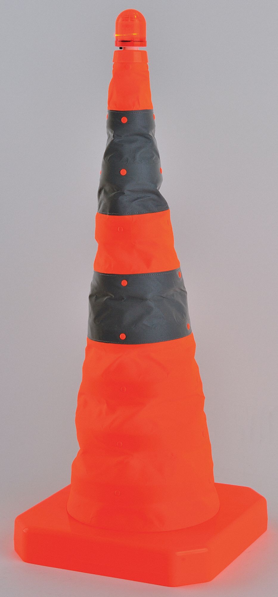 CORTINA Collapsible Cone, 28 in Cone Height, Orange, Polyester 40N592