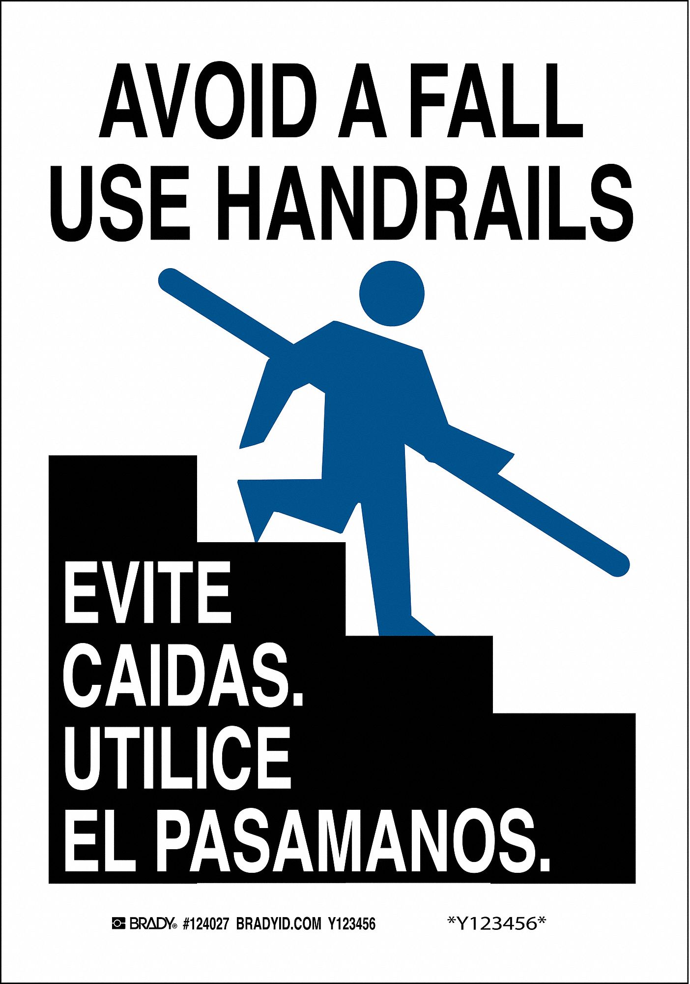 BRADY Bilingual Safety Sign, 10" x 7", Plastic 40R014124026 Grainger