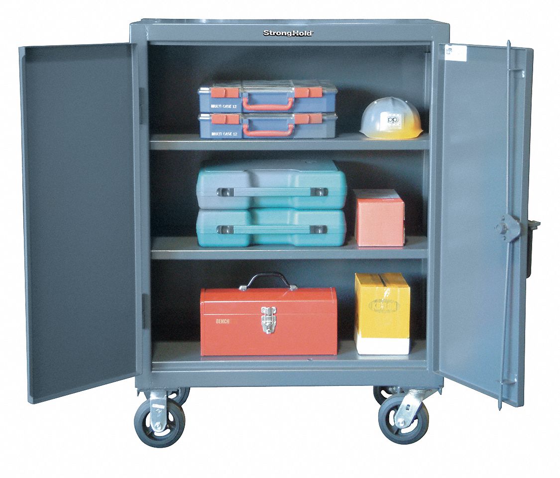 Heavy Duty Lockable Storage Cabinet 36 x 24D x 75 H Lockable Clear View Doors and HeavyDuty Steel
