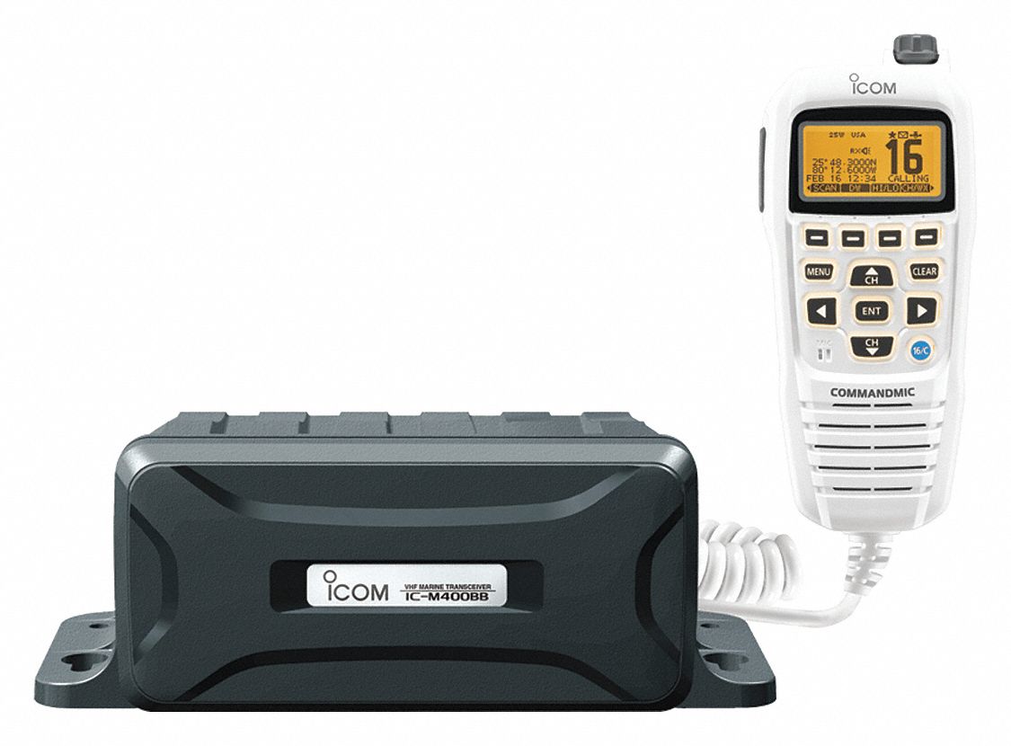 Mobile Two Way Radio, VHF Marine Frequency, VHF, 25 W Output Watts