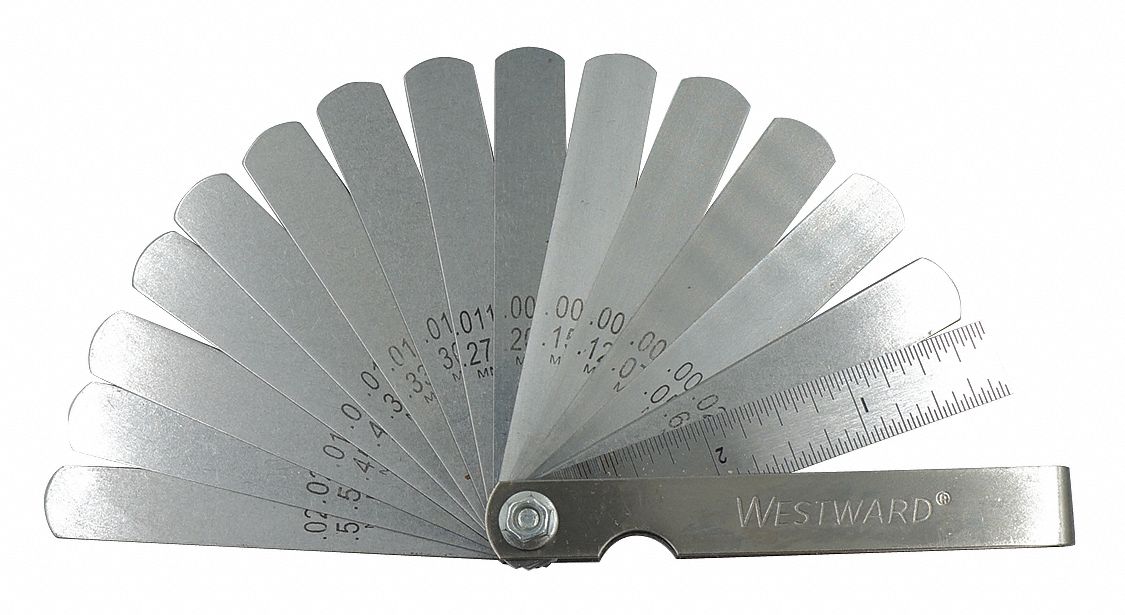 Feeler Gauge, Material Steel, Includes 3 in Scale Ruler Grainger