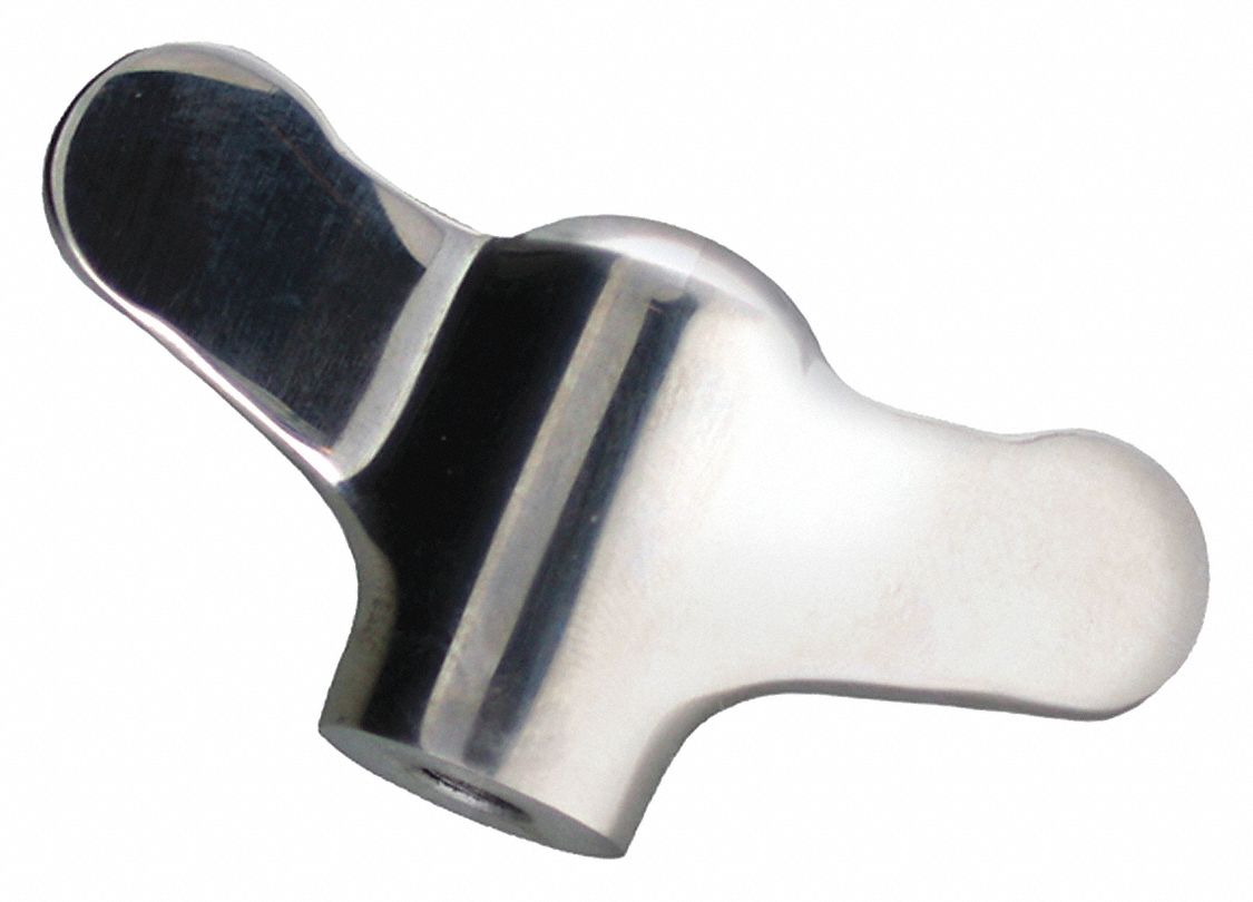 GAV Wing Knob, Stainless Steel, Polished, 3/816 Thread Size, 0.83